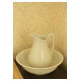 White Pitcher & Bowl Set