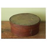 Antique brown/red stained cheese box