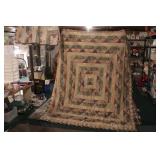 King size homemade quilt-machine stitched