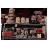 Contents of top two shelves-tins
