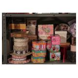 contents of third shelf, decorative boxes