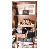 Wood bookshelf w/ contents