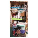 Wood book shelf w/ contents