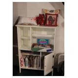 White book case w/contents