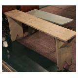 57" painted wood bench