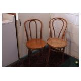 Two bentwood dining chairs