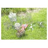 Group of wire garden decorations
