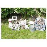 Group of garden decorations