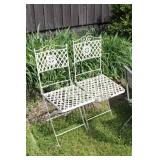 Pair of metal folding chairs