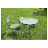 Small patio table, 2 chairs