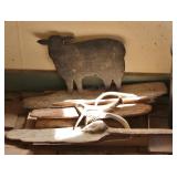 B/l of driftwood, antlers & wood sheep