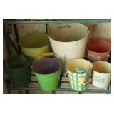Group of decorative metal pails