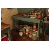 Green potting bench