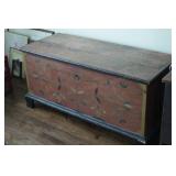 Vintage Hand Painted Chest w/ Lock & Key