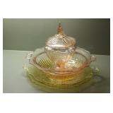 4pc Group of Depression Glass Pieces