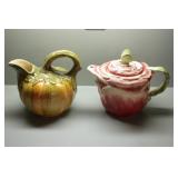Ceramic Pumpkin Pitcher & Rose Teapot
