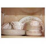 Vintage Gold-Trim Rose Pattern China Set