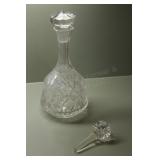 Cut Glass Decanter w/ Extra Stopper