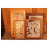 6 Framed Comic Cells