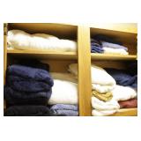 Group of Bathroom Linens & Hangers