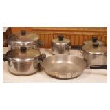 Group of Revereware Pots & Pans