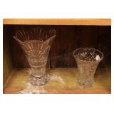 2 Pressed glass large vases