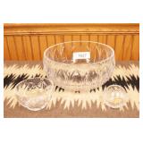 cut crystal 8.5" bowl, decater, 9.5" vase, 4" bowl