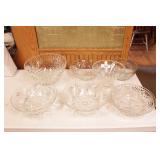 7pc pressed glass