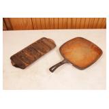 cast iron Corn bread pan & 10" Square Skillet