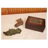 letter box, leather shoe & Wall plaque