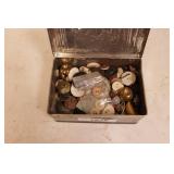 Tin box button collection