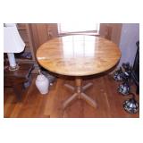 Drop Leaf round oak lamp table