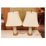 Pair of floral bedroom lamps
