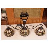 Stained Glass: 3 lamp ceiling light