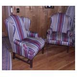 Pair of wingback fireside chairs