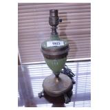 Green Glass w/ brass Lamp
