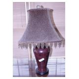 Brown ceramic lamp 32" w/ leopard shade
