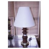 Wood & brass lamp