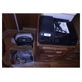 Floor desk lamp w/ printer, Shredder & shelf