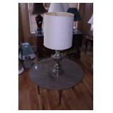 35" lamp & 4 leg round table
