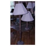 2 Bamboo pattern lamps LG & Small