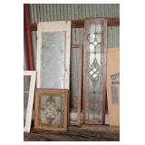 Group of Stained Glass & Primitive Farmhouse Doors