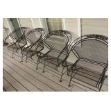 Set of 4 Wrought Iron Outdoor Chairs