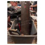 Tub w/ Hand saws, Prybars & More