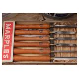 Set of 6 Marples Wood Turning Lathe Gouges