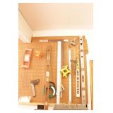 Measuring & Squaring Tools on Pegboard