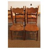 Pair of Oak Spindle Back Press Back Chairs