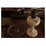 Milk Glass Kerosene Lamp w/Shade Holder