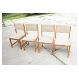 Set of 4 oak frame upholstered chars