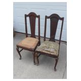 2 Vintage Slat Back Chairs